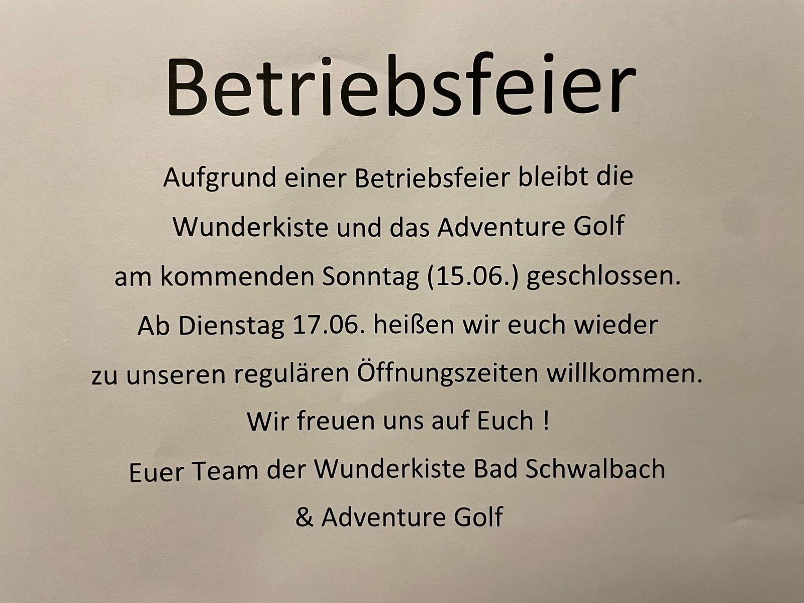 betriebsferien
